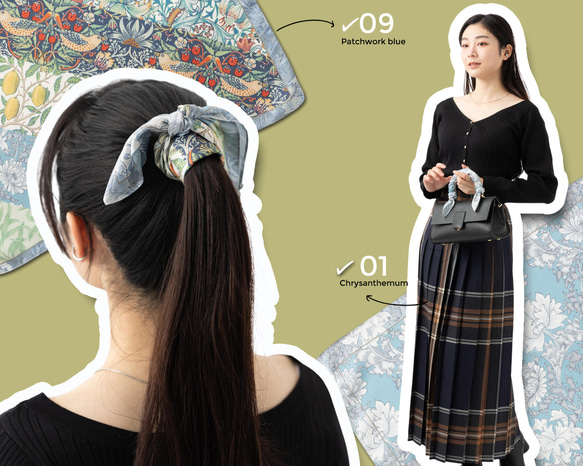 Jubilee ウィリアムモリスモリス柄 スカーフ 50x50cm 花柄 jb-Scarf5050 6枚目の画像