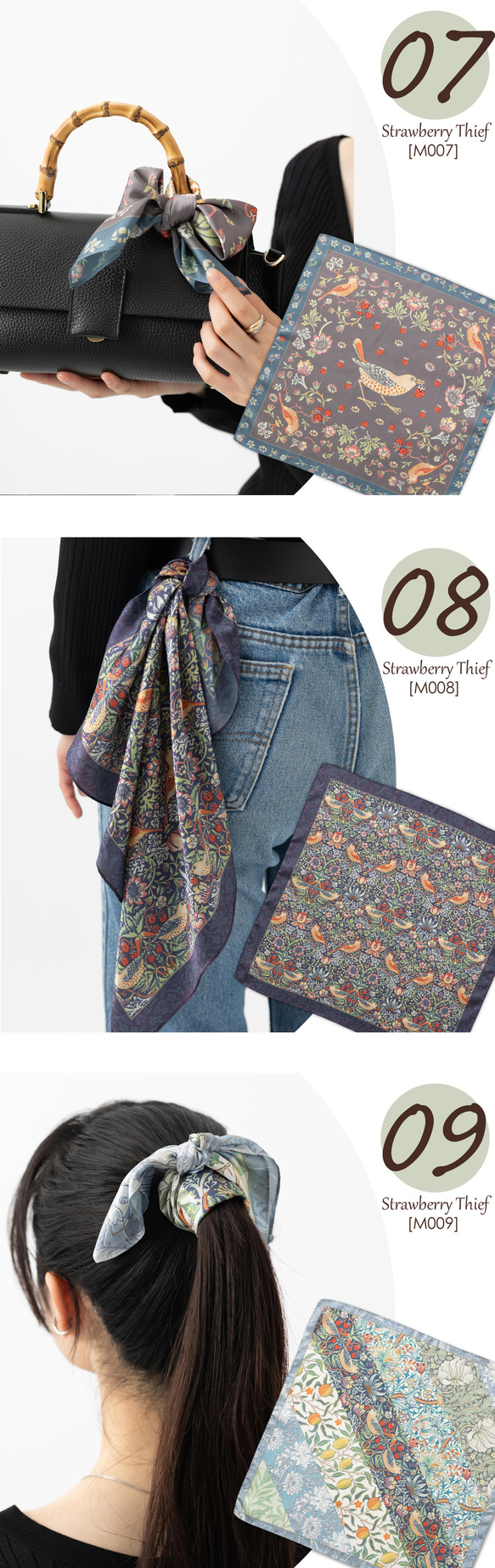 Jubilee ウィリアムモリスモリス柄 スカーフ 50x50cm 花柄 jb-Scarf5050 14枚目の画像