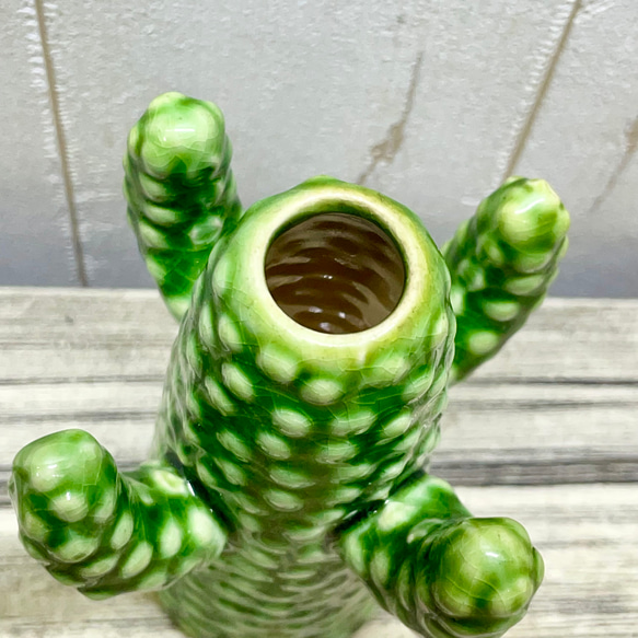 サボテン花瓶 グリーン セラミック フラワーベース SERAXベルギーデザイン 12枚目の画像