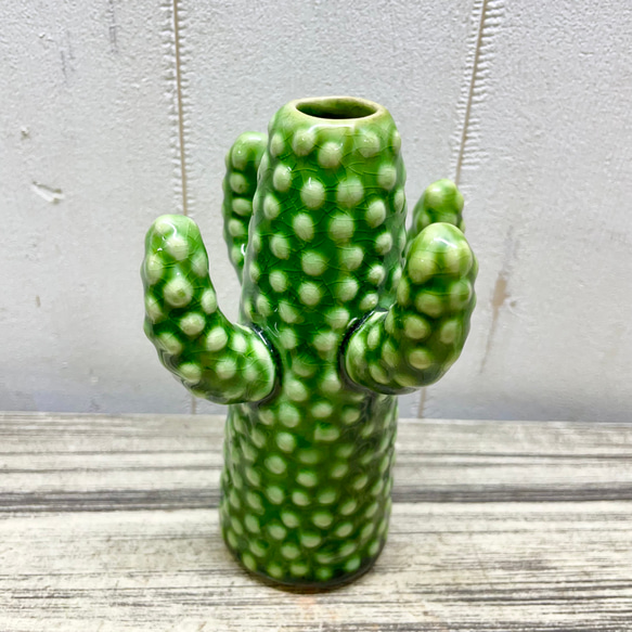 サボテン花瓶 グリーン セラミック フラワーベース SERAXベルギーデザイン 8枚目の画像