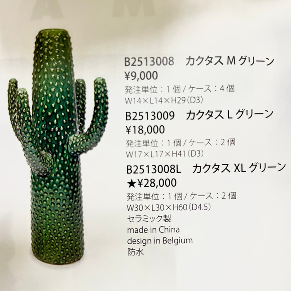サボテン花瓶 グリーン セラミック フラワーベース SERAXベルギーデザイン 14枚目の画像