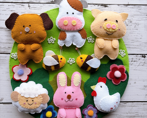 動物リース☆フェルトリース☆壁飾り リース Tama 通販 20027024