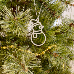 クリスマスツリー飾り　オーナメントセット（８種類１１個）　アウトライン０１　ホワイト 4枚目の画像