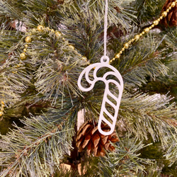 クリスマスツリー飾り　オーナメントセット（８種類１１個）　アウトライン０１　ホワイト 3枚目の画像