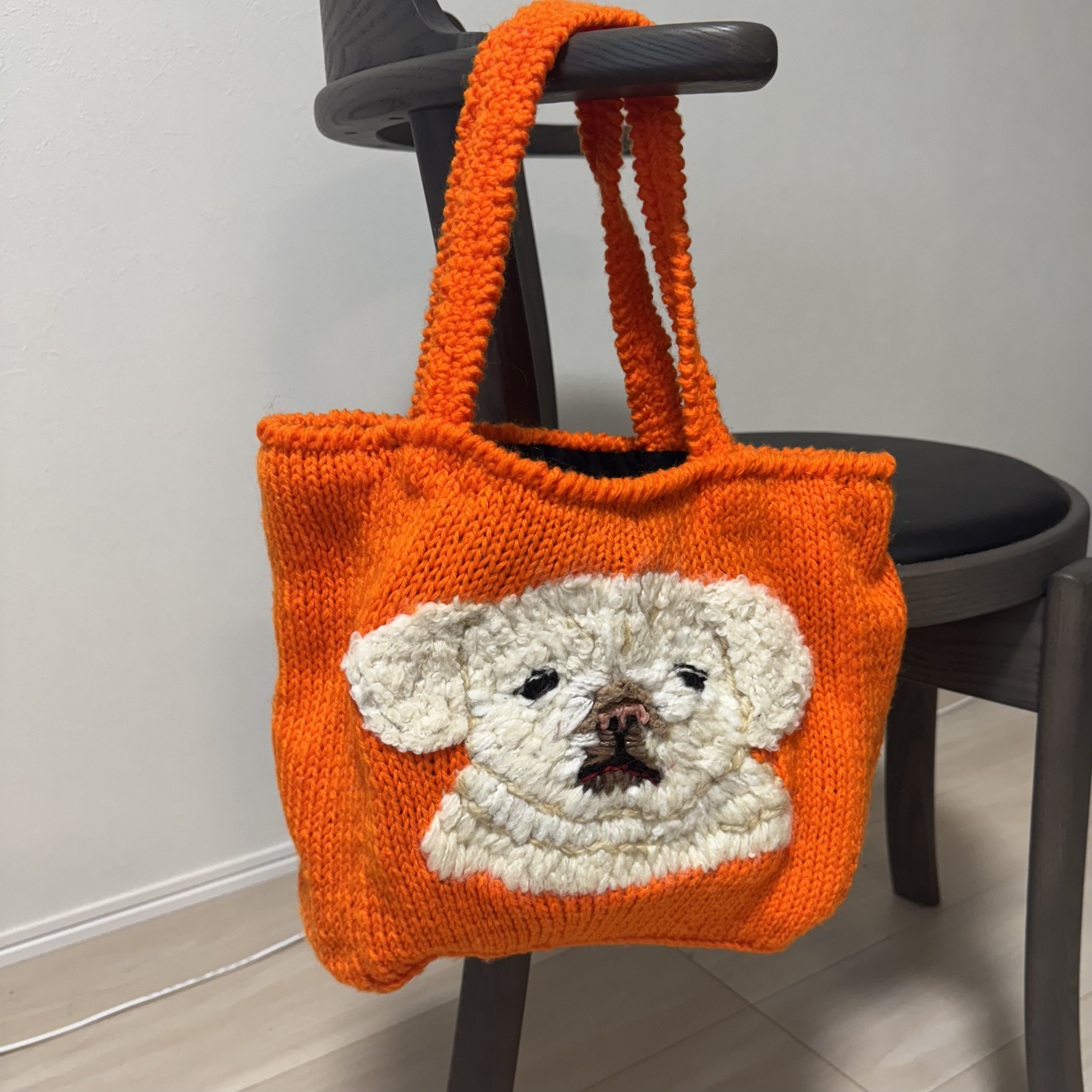 わんこの手編みお散歩バッグ＜オーダーメイド＞