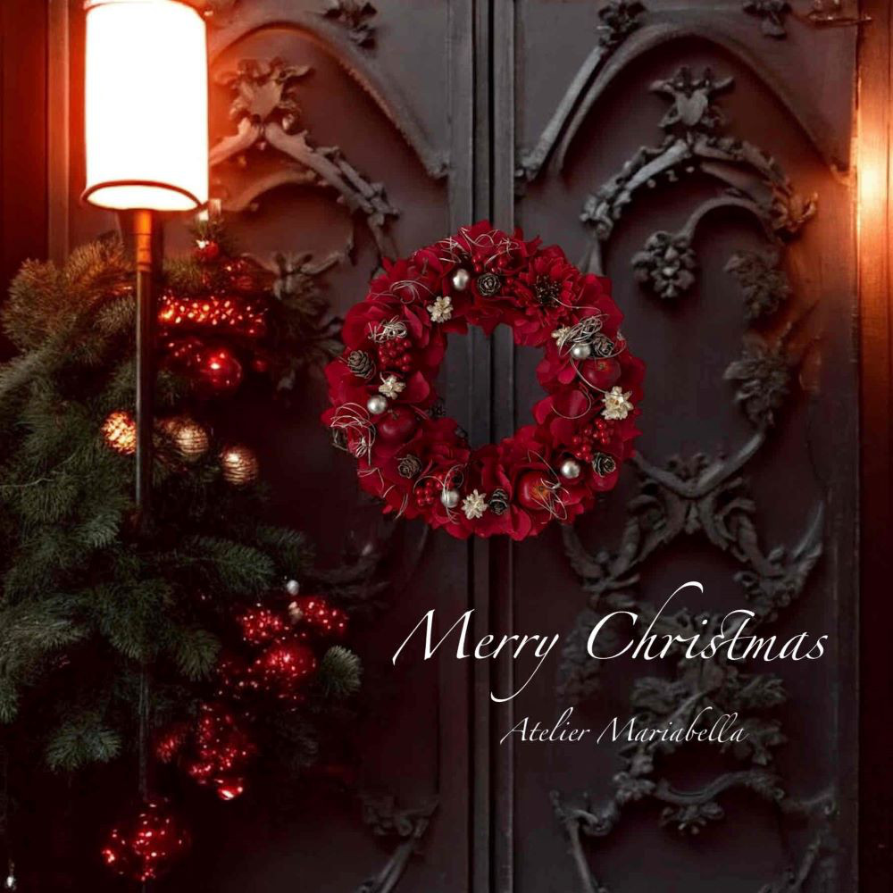 高級感あふれる赤】クリスマスリース20cm｜上質な大人のXmas