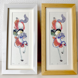 四季を彩る花版画 藤の花 額付き ホワイト額 版画 かさね 通販