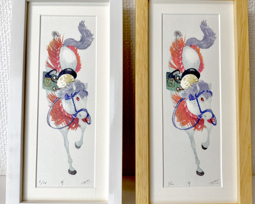 2026年干支飾り 「午」 手摺り木版画 「飾り馬」 縁起物 その他