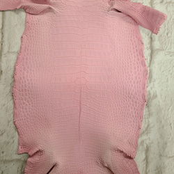 ワニ革  素マット モルガナイトピンク　「長財布向け」サイズ No.CM0185 4枚目の画像