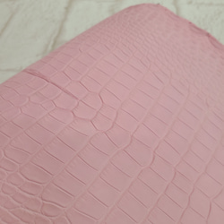 ワニ革  素マット モルガナイトピンク　「長財布向け」サイズ No.CM0185 19枚目の画像