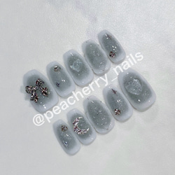 ネイルチップ さくらんぼネイル 韓国 ガーリー フレンチ マグネット