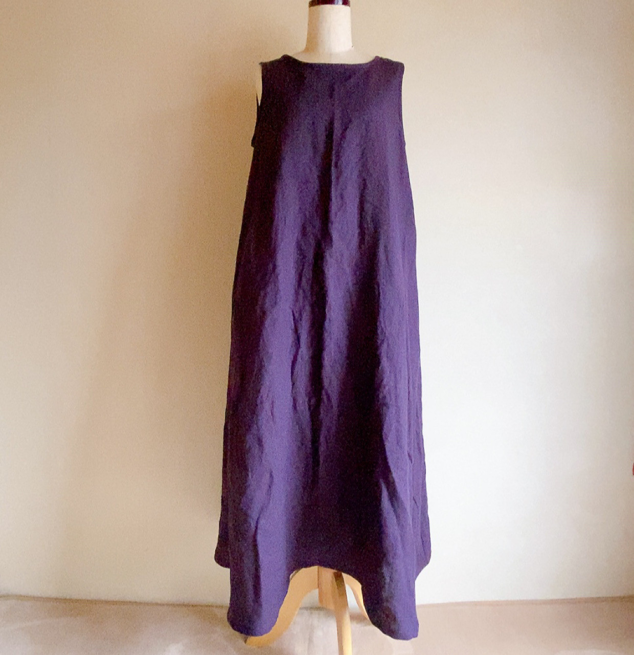 在庫あり＊リネン＊マキシ丈ワンピース＊Lサイズ＊受注製作