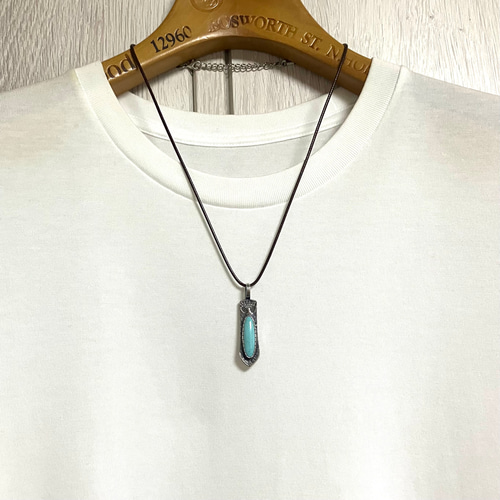 キングマン　ターコイズ　ヴィンテージ　フェザー　シルバー　ネックレス キングマン ターコイズ ヴィンテージ フェザー シルバー ネックレス