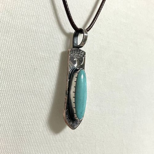 キングマン　ターコイズ　ヴィンテージ　フェザー　シルバー　ネックレス キングマン ターコイズ ヴィンテージ フェザー シルバー ネックレス