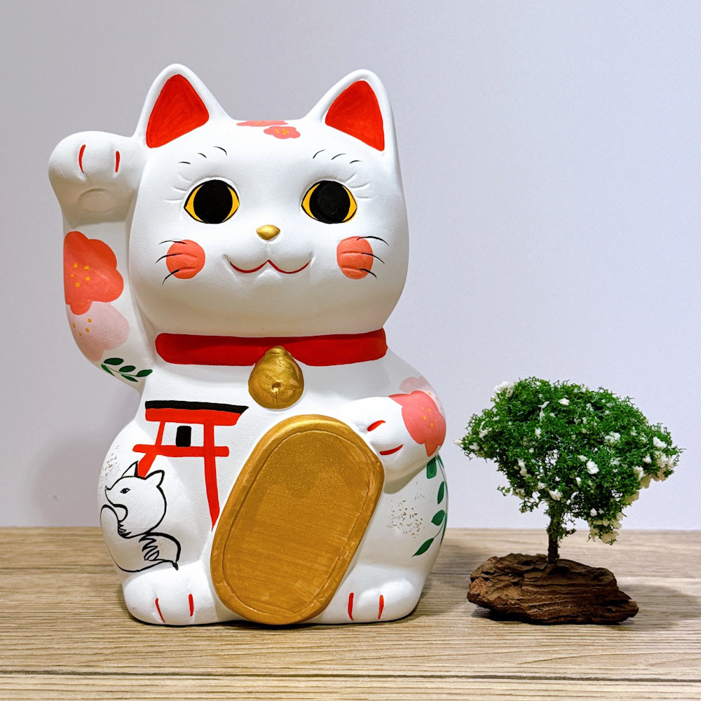 【谷中堂招き猫】 谷中堂招き猫鳥居 白狐