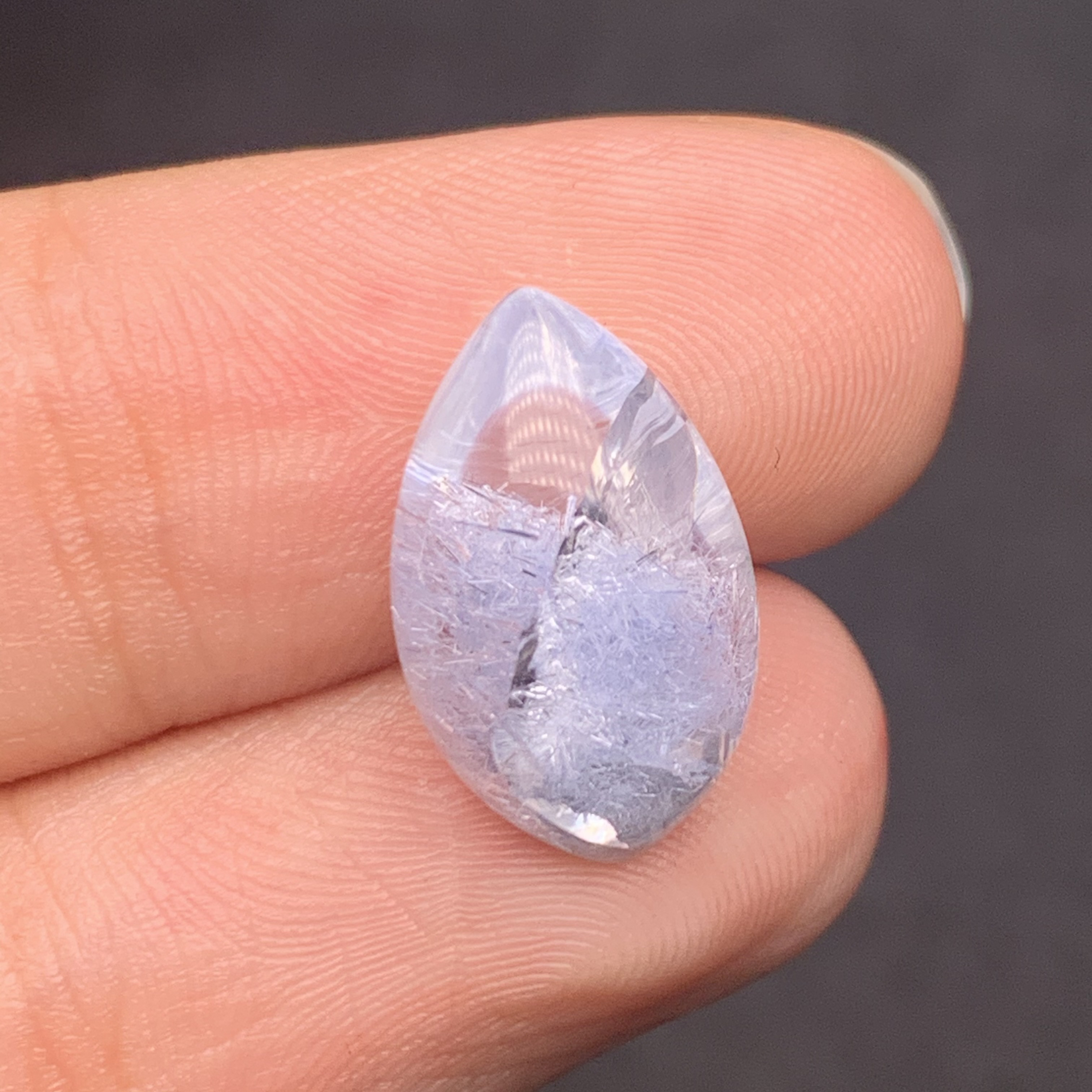 1.2グラム デュモルチエライトインクォーツ ルース／天然水晶の中の青い世界／一点もの 希少天然石