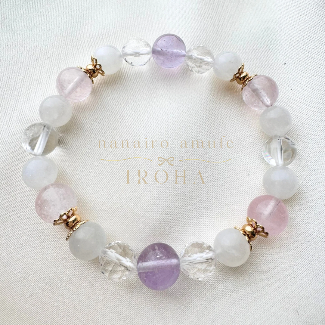 恋愛 健康 ✧ ラベンダーアメジスト　モルガナイト　アイリスクォーツ　ムーンストーン　浄化　癒し　愛情　幸運 5,852円