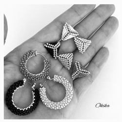 フープ ビーズピアス/イヤリングCircle〜 10枚目の画像