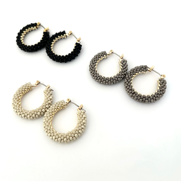 フープ ビーズピアス/イヤリングCircle〜 1枚目の画像