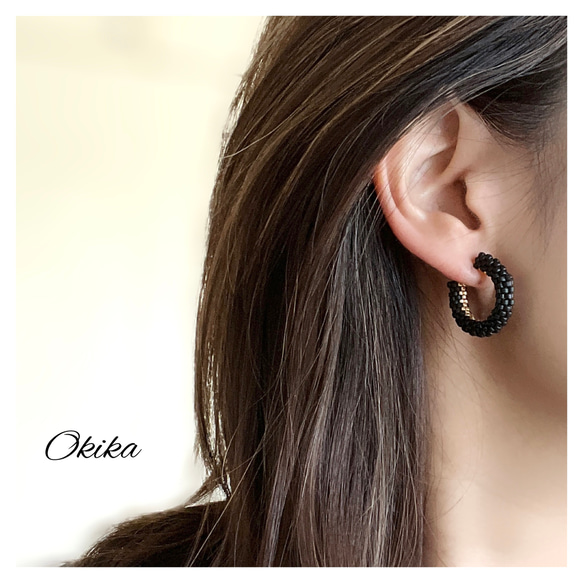 フープ ビーズピアス/イヤリングCircle〜 9枚目の画像