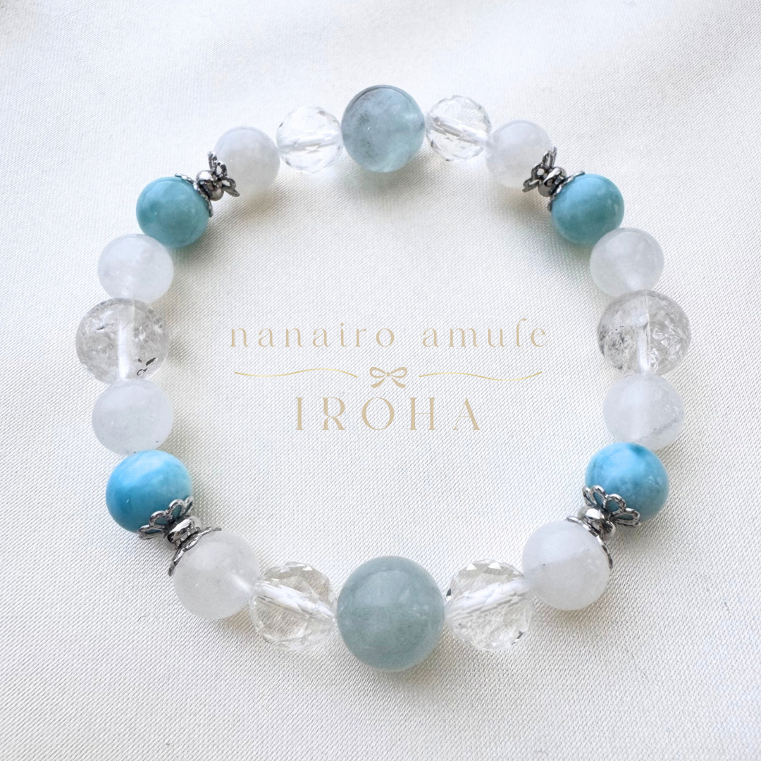 恋愛 健康 ✧ ラリマー　グリーンベリル　ムーンストーン　エレスチャルクォーツ　水晶　浄化　癒し　愛情　幸運