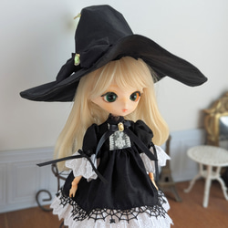 1484※リボンのとんがり魔女の黒帽子 ※ハルモニアブルームアウトフィット 5枚目の画像