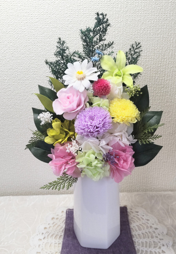 単品仏花プリザーブドフラワーお手入れ不要 2枚目の画像
