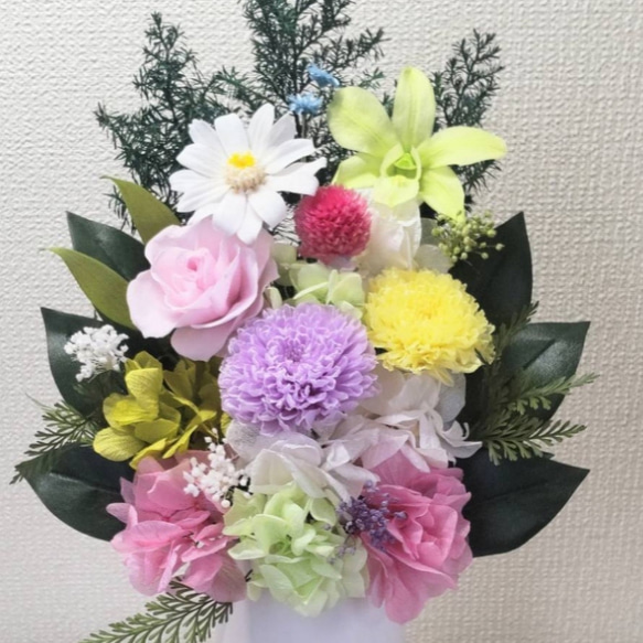 単品仏花プリザーブドフラワーお手入れ不要 1枚目の画像