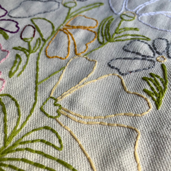 flowers刺繍ミニトートバッグ 3枚目の画像