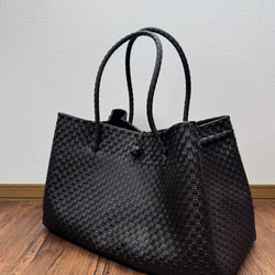 ジャンボsize！　まるごと洗えるバッグ　プラカゴ　メルカド　特大　トートバッグ　パサールバッグ　ダークブラウン 1枚目の画像