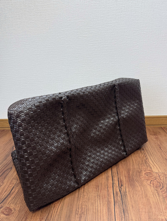 ジャンボsize！　まるごと洗えるバッグ　プラカゴ　メルカド　特大　トートバッグ　パサールバッグ　ダークブラウン 4枚目の画像