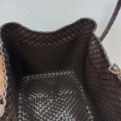 ジャンボsize！　まるごと洗えるバッグ　プラカゴ　メルカド　特大　トートバッグ　パサールバッグ　ダークブラウン 3枚目の画像