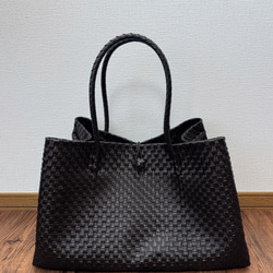 ジャンボsize！　まるごと洗えるバッグ　プラカゴ　メルカド　特大　トートバッグ　パサールバッグ　ダークブラウン 7枚目の画像