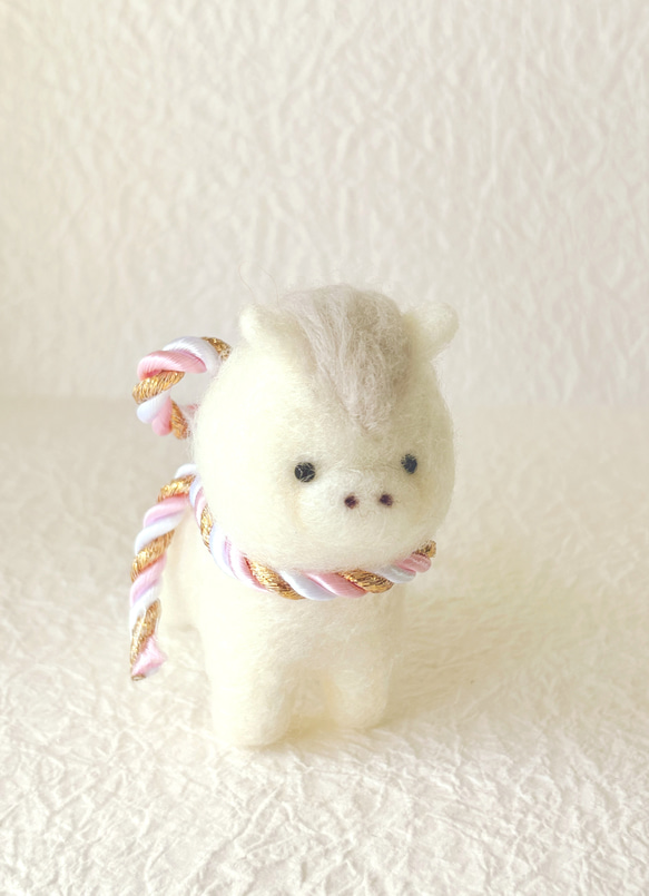 2026年白馬 干支のお正月飾り 羊毛フェルト 羊毛フェルト koyorino