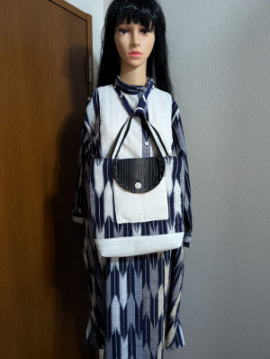 着物からリメイクしたワンピースとバック合わせました（２点セット）