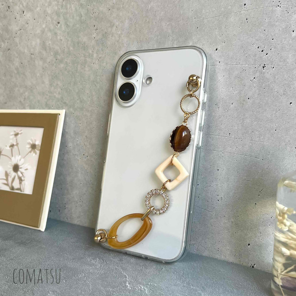 【全機種対応】ClassicalBROWN ハンドホルダー付きスマホケース 落下防止ベルトストラップ付きスマホカバー 6枚目の画像