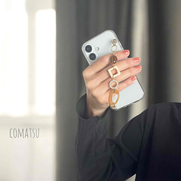 【全機種対応】ClassicalBROWN ハンドホルダー付きスマホケース 落下防止ベルトストラップ付きスマホカバー 7枚目の画像