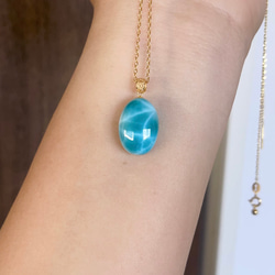 天然無処理 ラリマー 丸玉ピアス k18 No12.3 ピアス（フック・チェーン