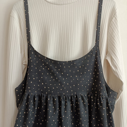 綿コーデュロイワンピースチャコールグレー 7枚目の画像