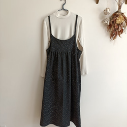 綿コーデュロイワンピースチャコールグレー 6枚目の画像