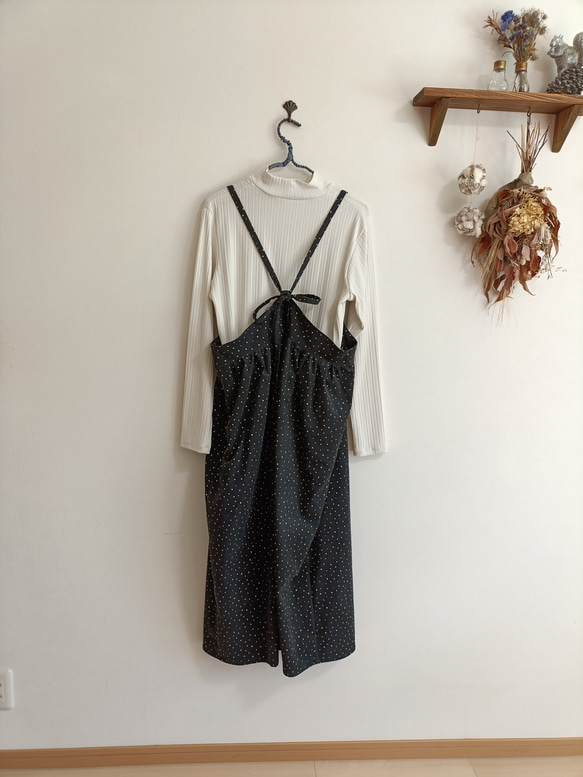 綿コーデュロイワンピースチャコールグレー 5枚目の画像