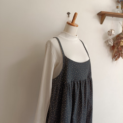 綿コーデュロイワンピースチャコールグレー 4枚目の画像