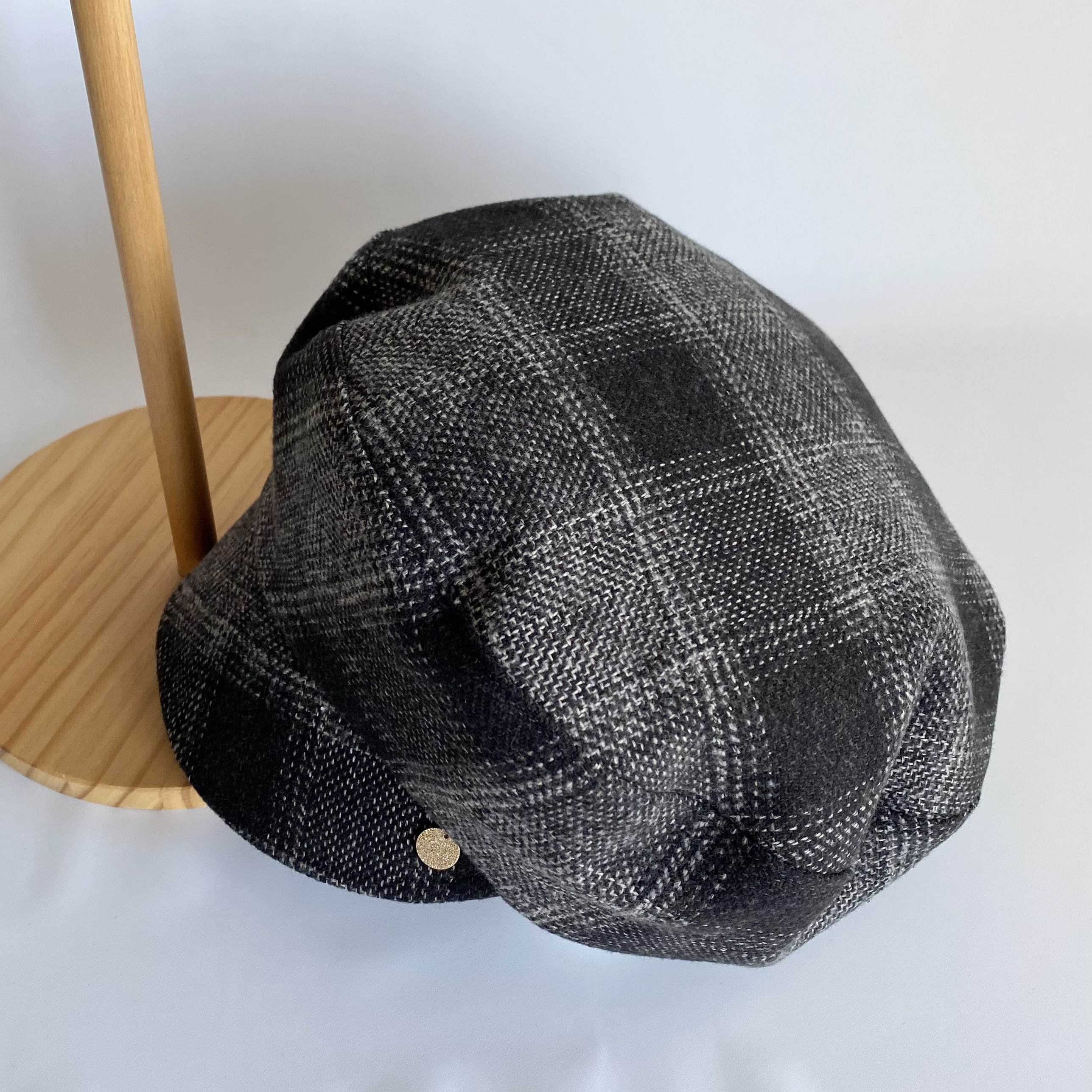 【秋冬新作】ふんわりキャスケット＊クラシカルなコットンツイード＊チェック柄＊選べるサイズのレディース帽子