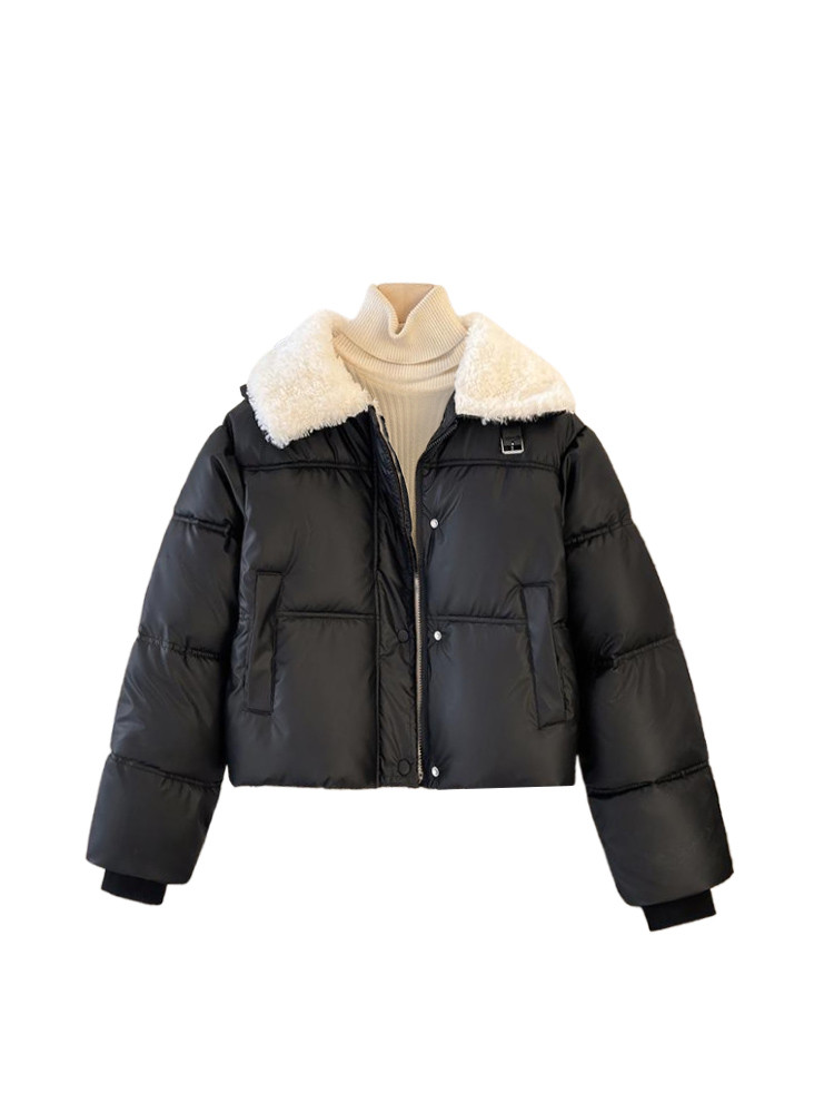 大きいヤードの羽毛の綿の服の外套の女性の2025年の秋の太った妹mmゆったりとお腹を隠してやせて見える上着です