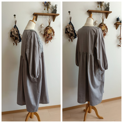 レース×コットンワンピースグレー 3枚目の画像