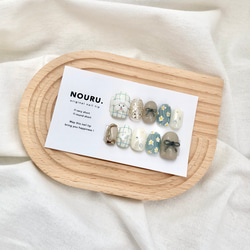 ぷるキラMIXわんちゃん【サイズオーダー制】￤ネイルチップ 犬 リボン 落書き 花 チェック柄 うるうる 5枚目の画像