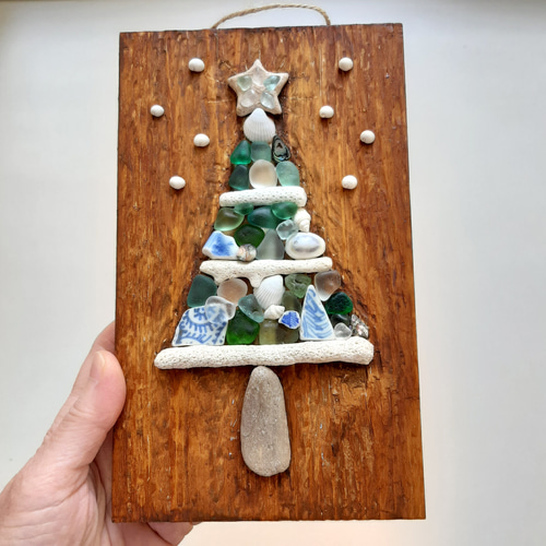 海の記憶のクリスマスツリー〉シーグラスアート その他アート moon