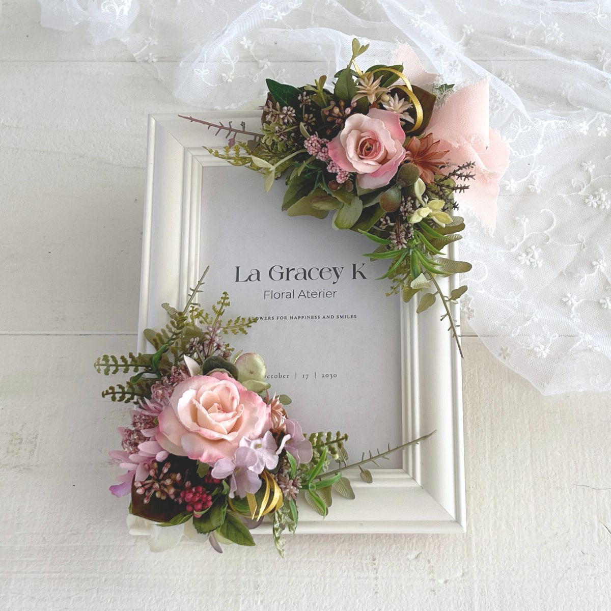 フォトフレーム 花 ウェルカムボード ポストカード アーティフィシャル