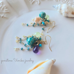 珍しいデニムみたいなソーダライトペアシェイプのアシンメトリーピアスチャーム 珍しいデニムみたいなソーダライトペアシェイプのアシンメトリーピアス