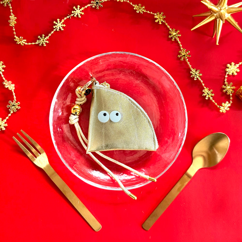 本革ミニチャーム2D▽MONSTER△ ゴールド イニシャルチャームが付け